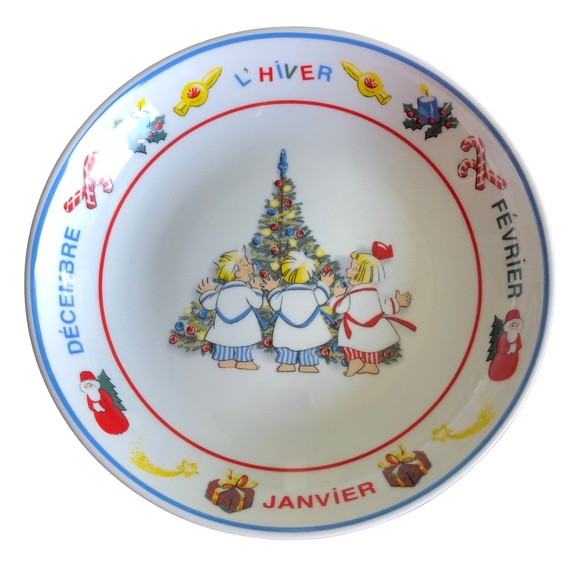 Guy Degrenne The Triplets Winter Porcelain Bowl Children - Picture 1 of 7